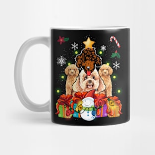 Funny Poodle Christmas Tree Decor Gift Paws Xmas Presents Mug